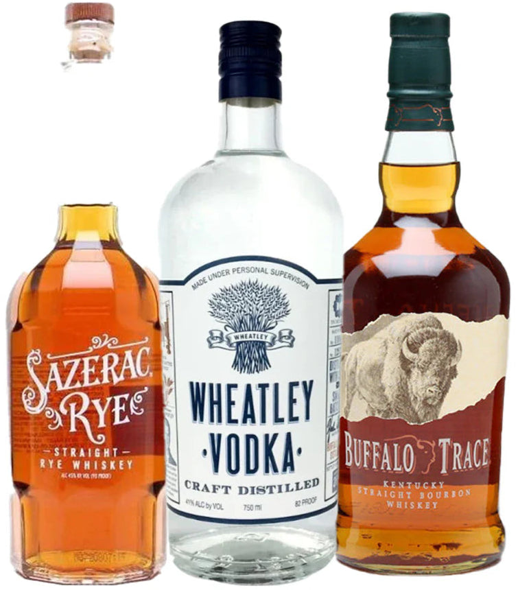 Buffalo Trace Distillery Essentials Trio – Sazerac Rye, Wheatley Vodka & Buffalo Trace Bourbon (3 x 750mL)