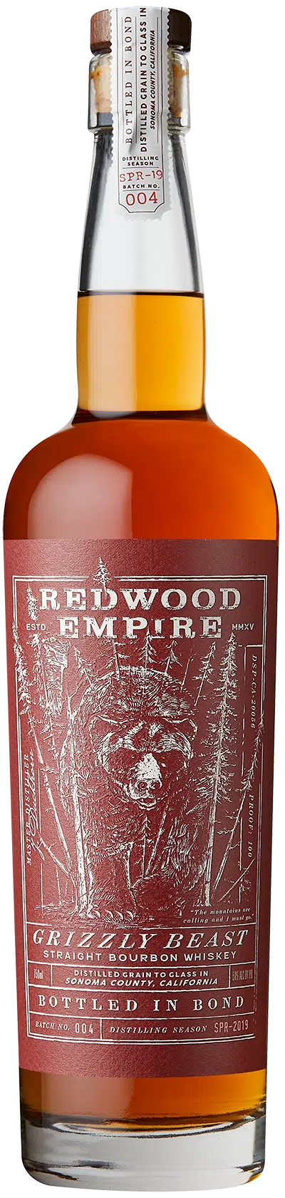 Redwood Empire Straight Bourbon Grizzly Beast Bottled In Bond