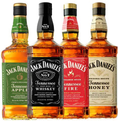 Jack Daniel’s Tennessee Whiskey Bundle – Old No. 7, Tennessee Apple, Tennessee Fire & Tennessee Honey (4 x 750ml)